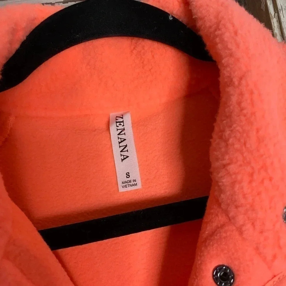 Boutique Zenana Oversized Ultra Comfy Snap Fleece Jacket - Size Small - Picture 4 of 6